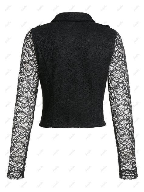 [25 Off] 2020 Plain Sheer Sleeve Lace Short Jacket In Black Dresslily