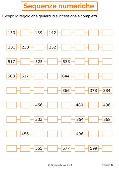 Esercizi Sulle Sequenze Numeriche Per La Scuola Primaria