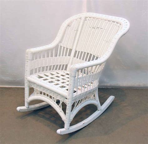 Five Piece White Wicker Patio Set | Olde Good Things