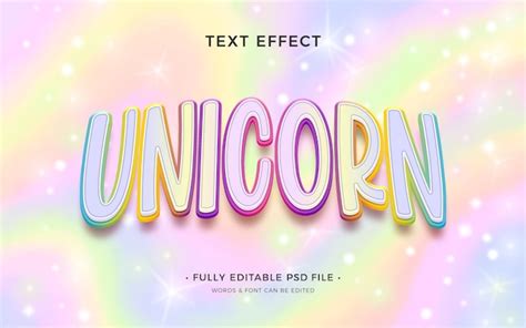 Premium PSD Unicorn Text Effect