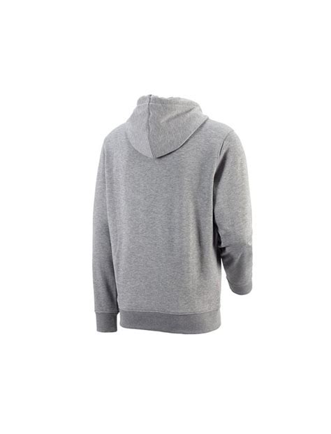 E S Hoody Sweatshirt Poly Cotton Graumeliert Strauss