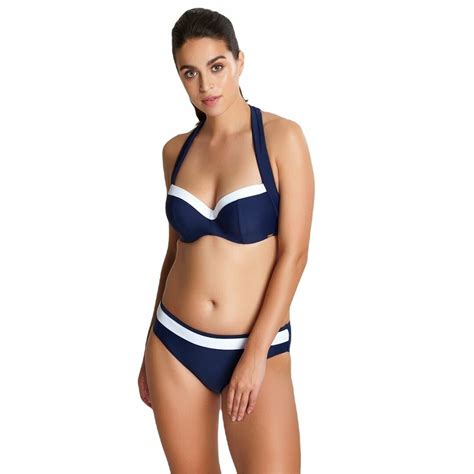Plavky vrchní díl PANACHE SWIM ANYA CRUISE HALTERNECK BIKINI NAVY WHITE Caresse BraExpert