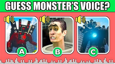 Skibidi Toilet Meme Guess Monsters Voice Quiz Youtube