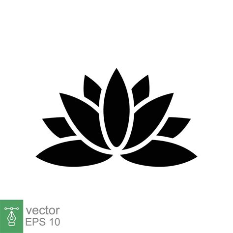 Lotus Icon Simple Solid Style Harmony Symbol Relax Spa Flower Petal