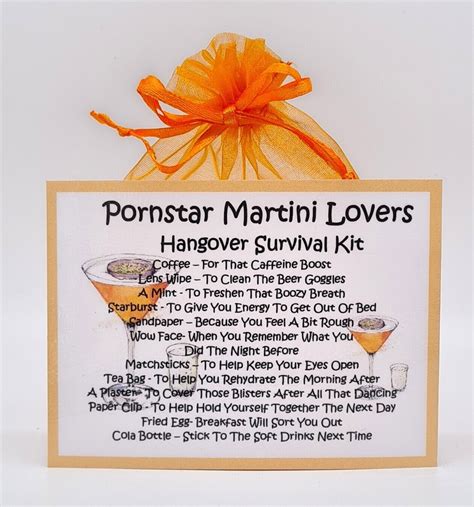 Pornstar Martini Lovers Hangover Survival Kit Fun Novelty Gift