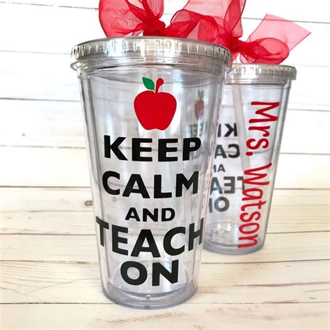 Teacher Appreciation T Tumbler Teacher T Personalized Teacher T Keep Calm And Teach