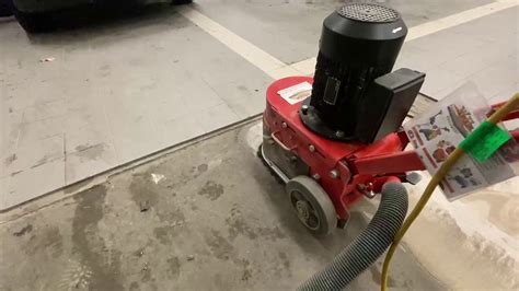 D36 110v Floor Grinder Fitted With Pcd Fast Fix On Tile Adhesive Removal Youtube