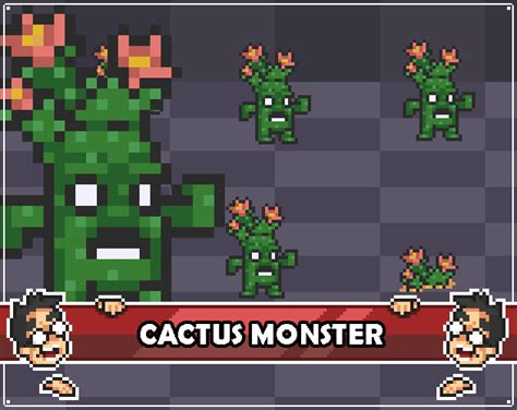 2D Pixel Art Cactus Monster Sprites By Elthen S Pixel Art Shop