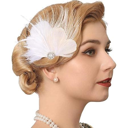 Amazon Chmier Bridal S Flapper Feather Hair Clip Pin Crystal