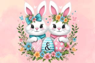 Easter Bunny Split Monogram Sublimation Graphic By Dsgncurve Creative