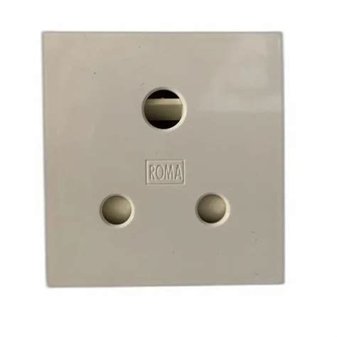 White Pin Roma Polycarbonate Modular Socket V At Rs