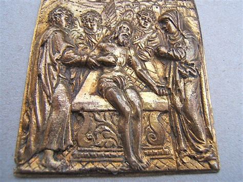 Proantic Tr S Belle Plaque En Bronze Dor Renaissance Padoue Italie