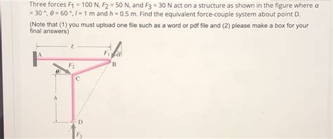 Solved Three Forces F1 100 N F2 50 N And F3 30 N Act