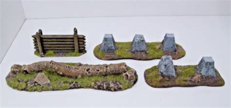 4 Wargaming Barricades Tank Traps Scenery Terrain 28mm Warhammer 40K