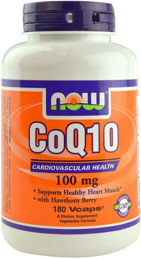 Now Foods Coq10 Cardiovascular Health With Hawthorn Berry 100 Mg 180 Vegetarian