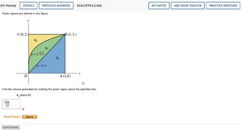 Solved Find The Volume Generated By Rotating The Given Chegg