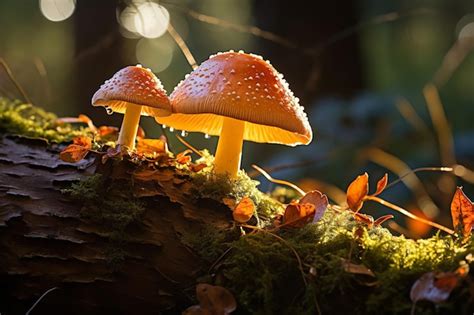 Premium Ai Image Mushrooms In The Autumn Forest