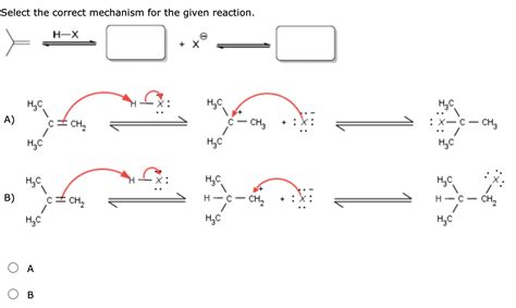 Solved Select The Correct Mechanism For The Given Reaction Chegg