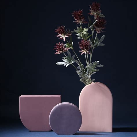 Nordisk Keramisk Geometrisk Blomstervase Fargerike Grandado