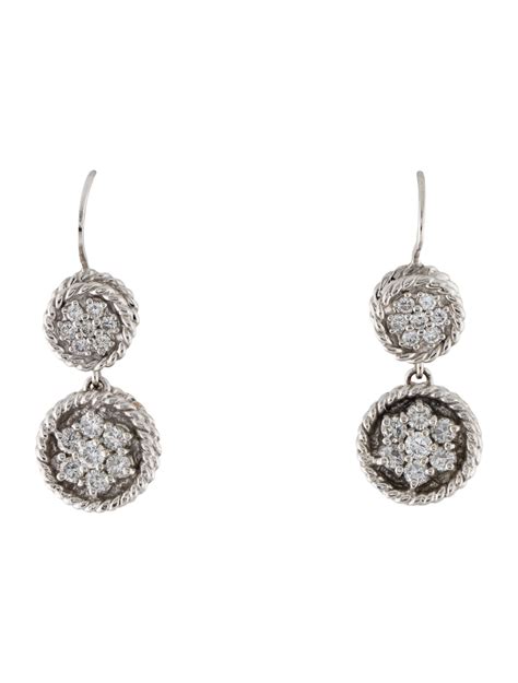 Earrings 14k Diamond Drop Earrings Rhodium Plated 14k White Gold Drop Earrings Earri255507