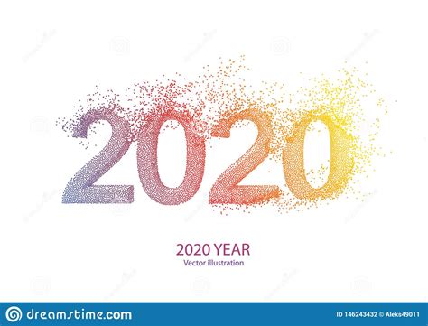 Feliz A O Nuevo 2020 Texto Explosivo De Los Puntos 2020 Ilustraci N Del