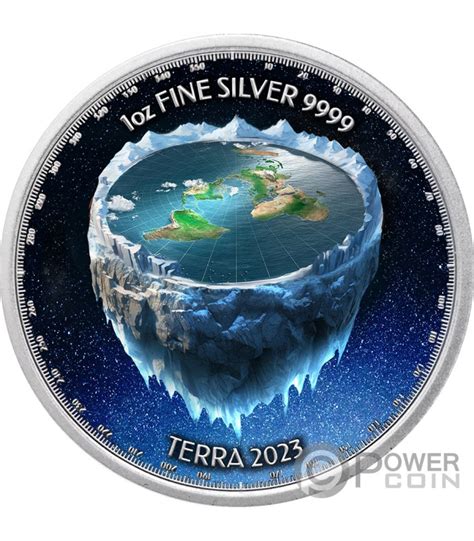 FLAT EARTH Conspiracies 1 Oz Moneta Argento 2 Niue 2023