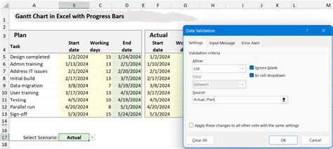 Excel Gantt Chart With Progress Bars Free Template 2026