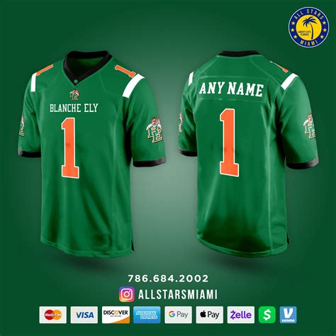 Blanche Ely Tigers Football Jersey Allstarsmiami