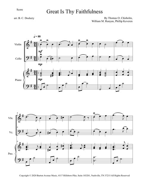 Great Is Thy Faithfulness Arr B C Dockery By Phillip Keveren Sheet Music For Instrumental