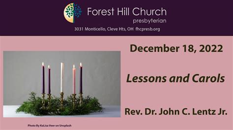 December Forest Hill Church Presbyterian Worship Lessons