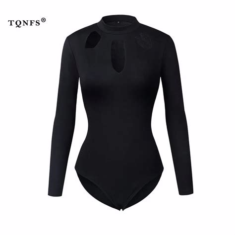 Tqnfs Fashion Bodysuit Women O Neck Sexy Romper Long Sleeve Elegant