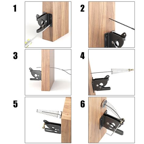 Ihvewuo Self Locking Gate Latch Carbon Steel Post Mounted Fence Gate Latch Heavy Duty Automatic