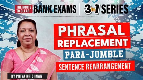 Target Bank Exams Sbi Ja Prelims In Phrasal Replacement Para