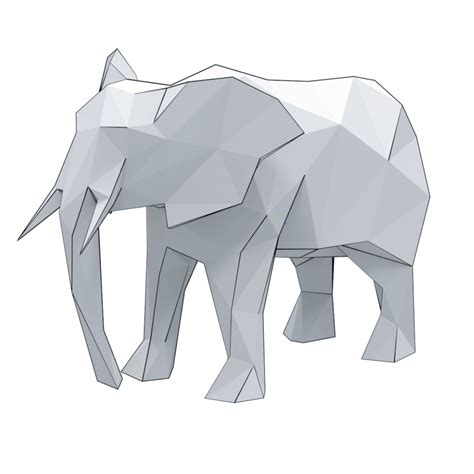 Low Poly Elephant D Papercraft Free Printable Papercraft Templates