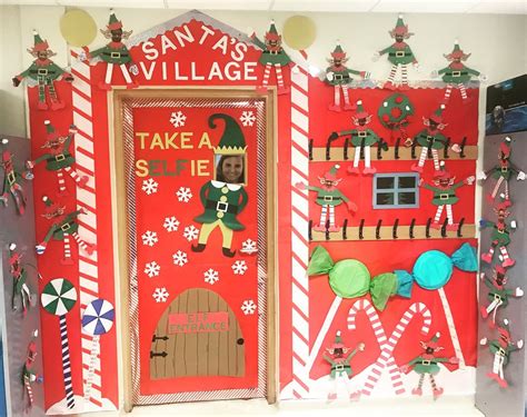 Holiday Classroom Door Santas Village Door Decorations Classroom