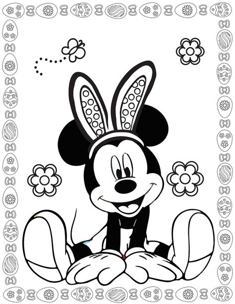 Minnie Mouse Coloring Pages Easter