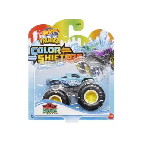 Masina Hot Wheels Mattel Plastic Monster Trucks Podium Grasher Isi Schimba Culoarea
