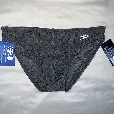 Mens Speedo Solar Bikini Swim Brief PowerFlex Eco Heather Grey Size EBay
