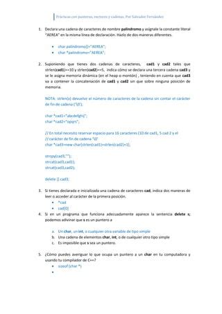Solucion Ejercicios Punteros Cadenas Vectores Pdf
