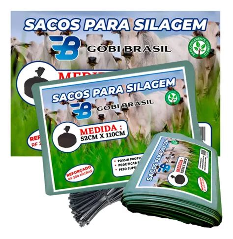 Saco Para Silagem 100 Unidades 100 Abraçadeiras Cor Verde