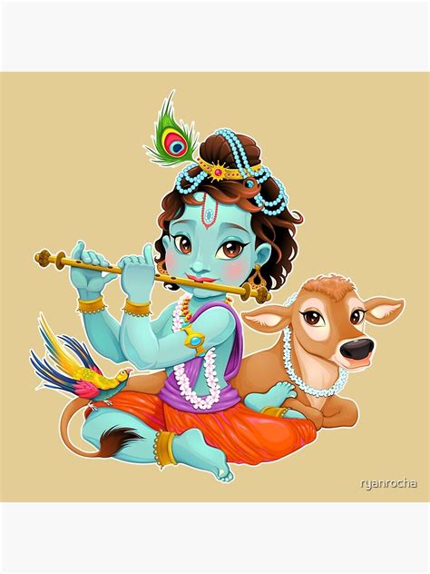 "Cute Baby Krishna playing flute" Poster for Sale by ryanrocha | Redbubble