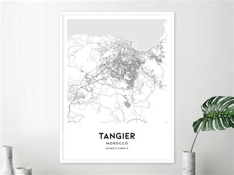 Tangier Map Print, Tangier Map Poster Wall Art, Tangier City Map ...