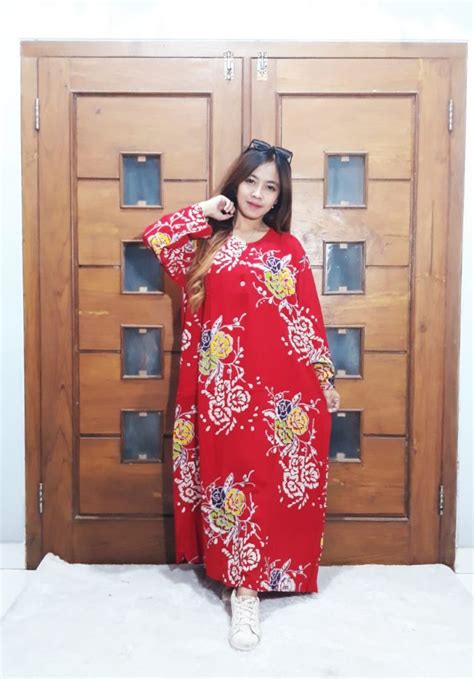 Baju Long Dress Batik Jumbo Busui Friendly Thebatikcoid