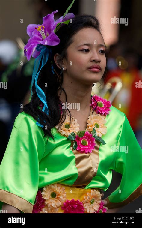 Attractive Girl Panagbenga Street Festival Baguio City Philippines