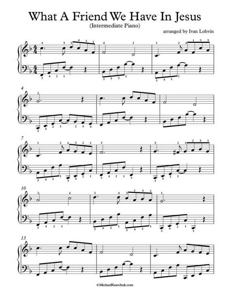 Free Piano Arrangement Sheet Music What A Friend We Have In Jesus