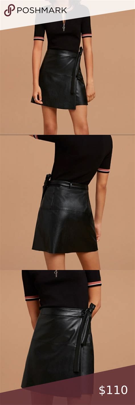 Aritzia Wilfred Free Vegan Leather Wrap Skirt