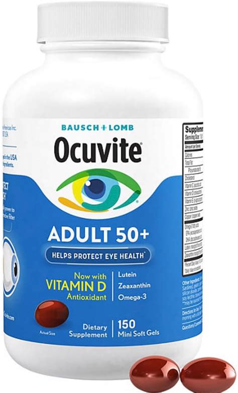 Bausch And Lomb Ocuvite Adult 50 Eye Vitamin And Mineral Supplement 2 Bottles 150