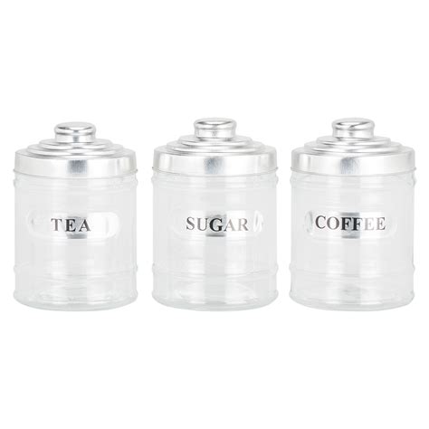 Set Of Three Tea Coffee And Sugar Canisters