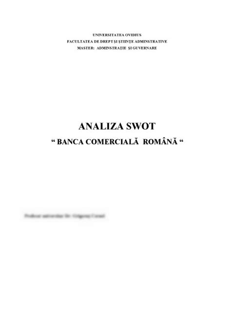 Referat Analiza Swot A BCR 149299