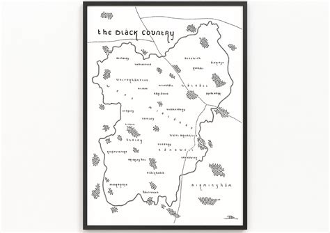 The Black Country Map Print Minimalist Map Art Wall Art Etsy